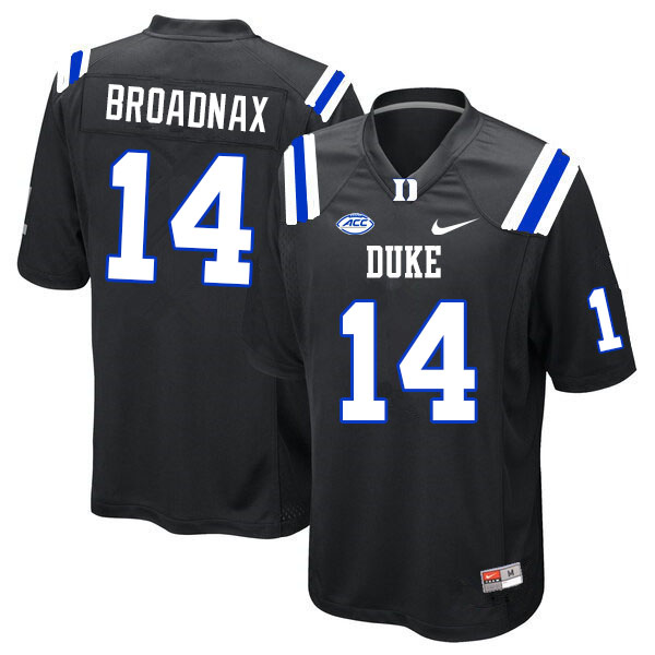 Men #14 Trent Broadnax Duke Blue Devils College Football Jerseys Sale-Black